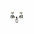 White stone drop earring with plug earrings pendant