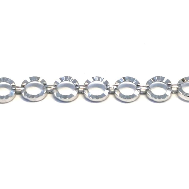 stone without round diamond cut bracelet in hallmarked, rhodium-plated 925 sterling silver – full front view – DRESCHER Jewellery®