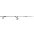 Silver white stone dangling angel bracelet