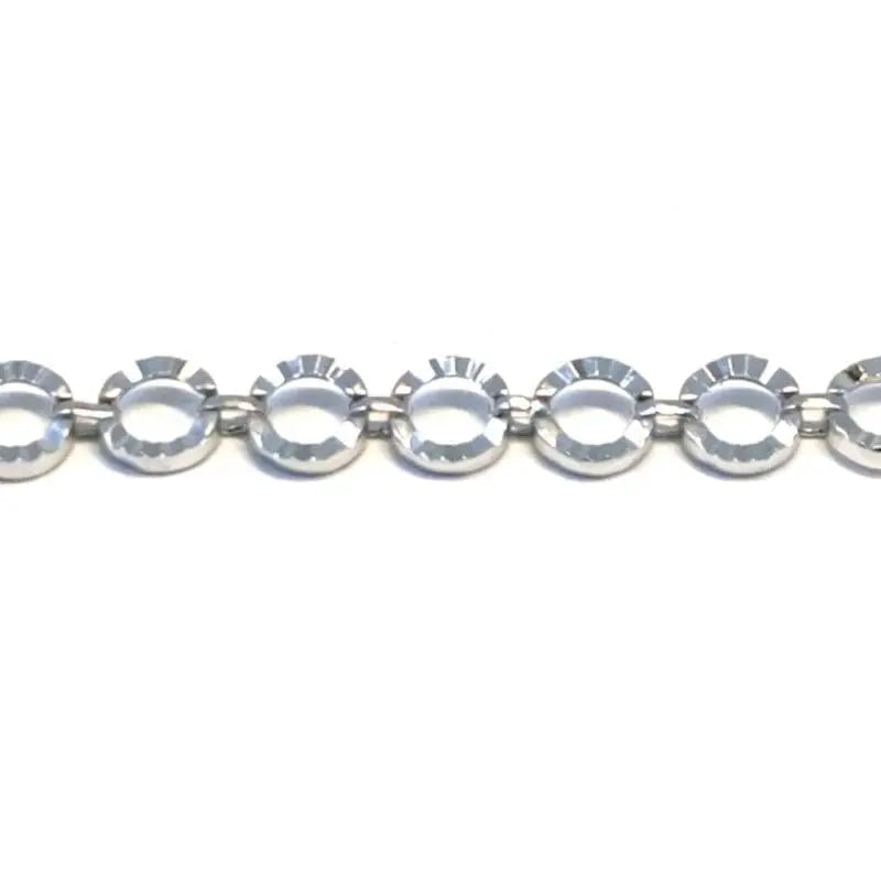 stone without round diamond cut bracelet in hallmarked, rhodium-plated 925 sterling silver – full front view – DRESCHER Jewellery®