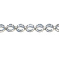 Silver stone without round diamond cut bracelet