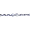 Silver white stone infinity sign bracelet with thin chain