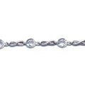 Silver white stone infinity sign bracelet