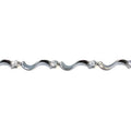 Silver white stone bracelet with wavy claw setting