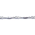 Silver double heart bracelet with stones