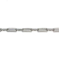 Silver white stone rectangle design bracelet