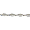 Silver white small stone navettes bracelet