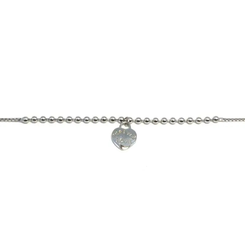 white stone heart with key bracelet in hallmarked, rhodium-plated 925 sterling silver – full front view – DRESCHER Jewellery®