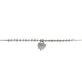 Silver white stone heart with key bracelet