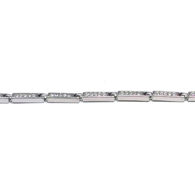 design white stone bracelet in hallmarked, rhodium-plated 925 sterling silver – full front view – DRESCHER Jewellery®