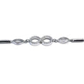 Silver white stone infinity sign bracelet