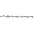 Silver white stone wavy bracelet with hearts