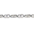 Silver white stone infinity sign bracelet with hoop