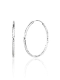 3,5 cm diamond engraved hoop earrings