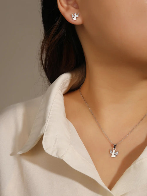 Angel jewel set AG925 silver, rhodium plated (without chain)