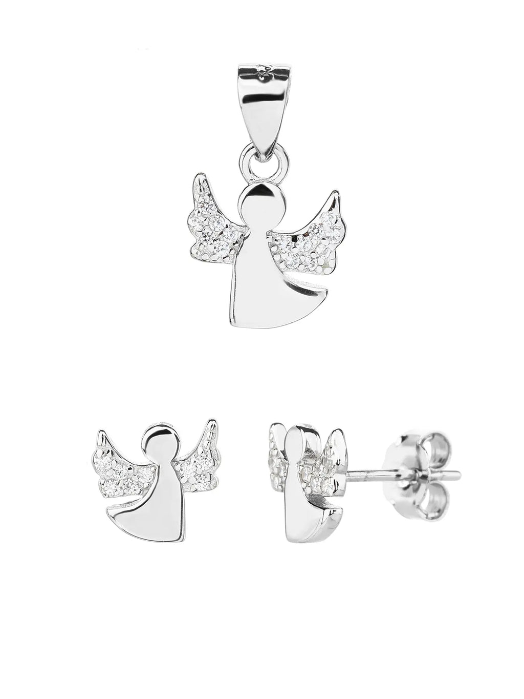 Angel jewel set AG925 silver, rhodium plated (without chain)