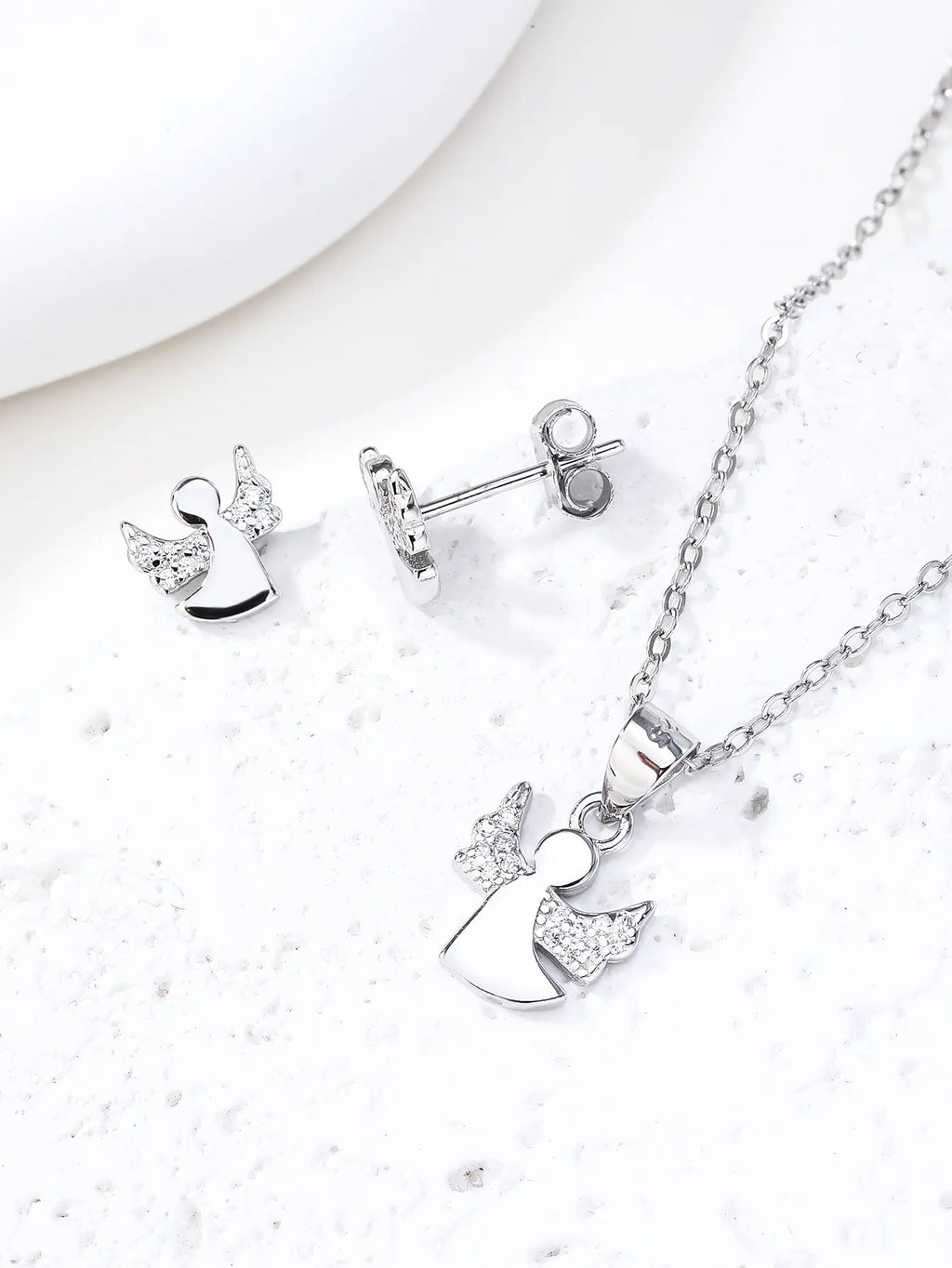 Angel jewel set AG925 silver, rhodium plated (without chain)