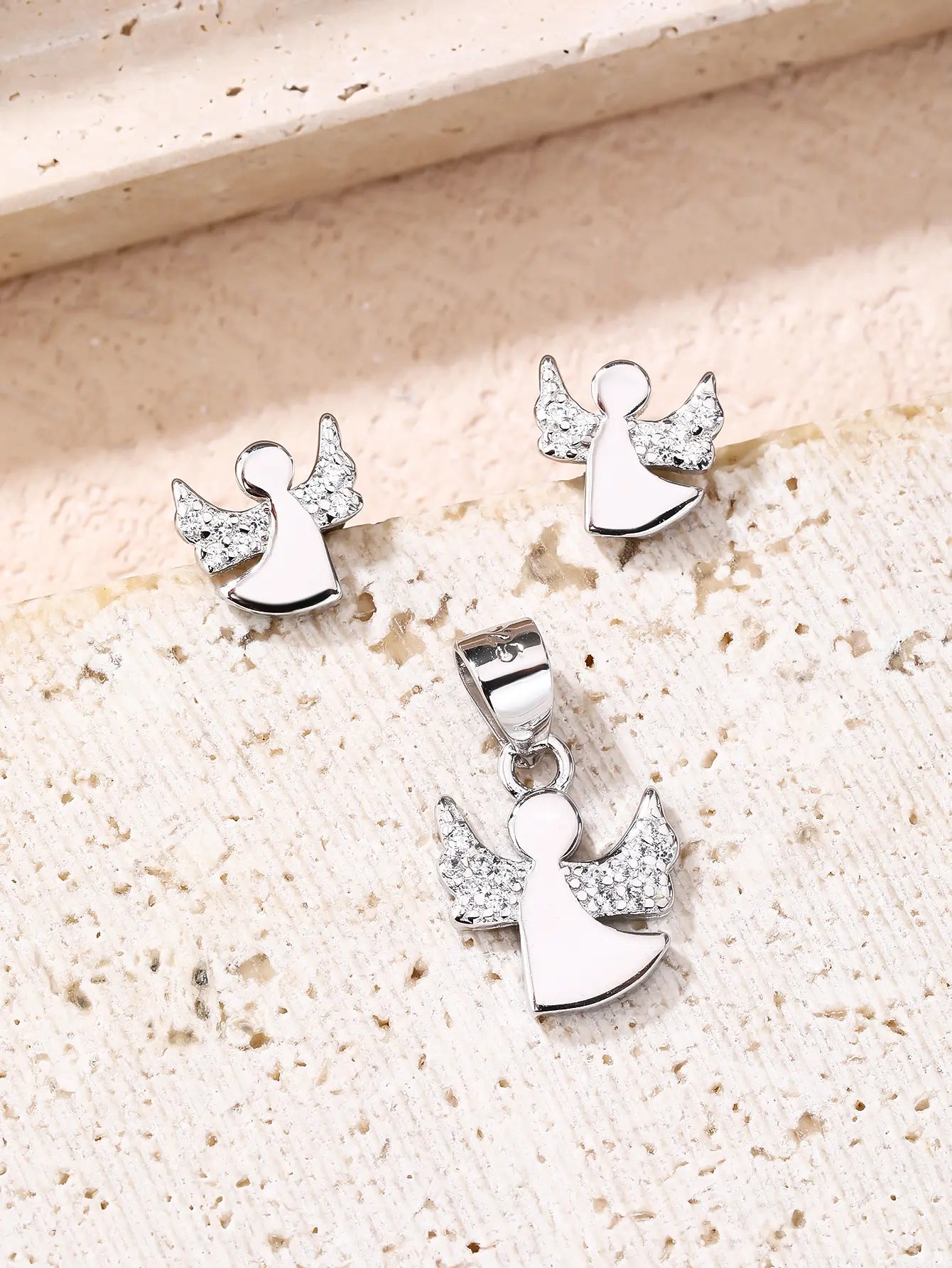 Angel jewel set AG925 silver, rhodium plated (without chain)