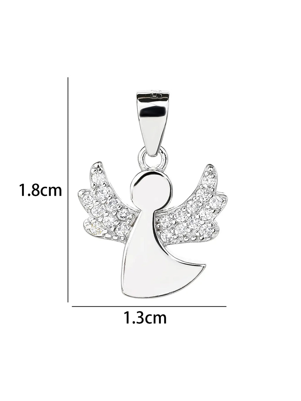 Angel pendant AG925 silver, rhodium plated (without chain)