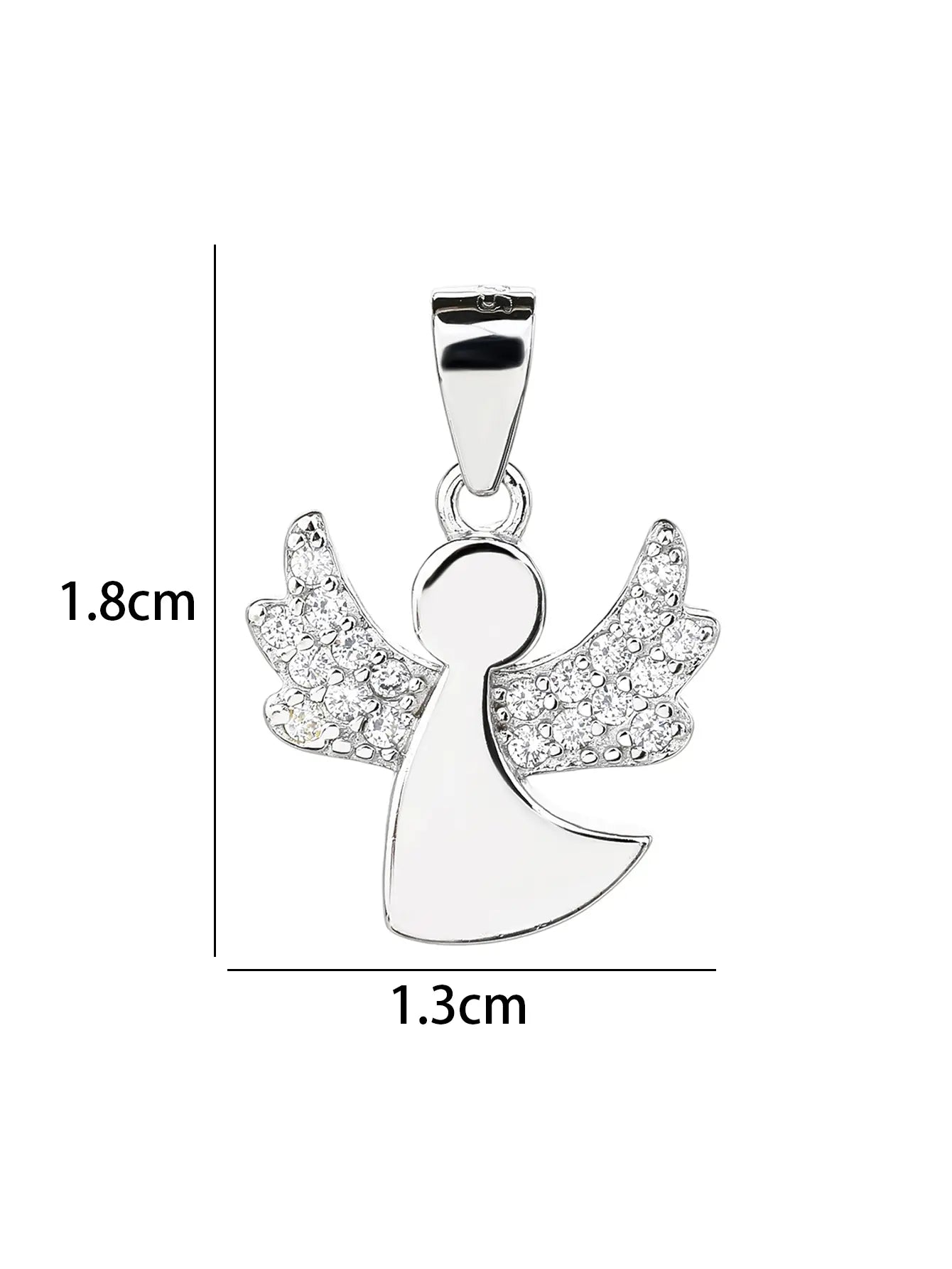 Angel pendant AG925 silver, rhodium plated (without chain)