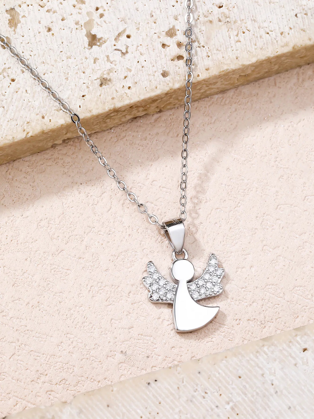 Angel pendant AG925 silver, rhodium plated (without chain)