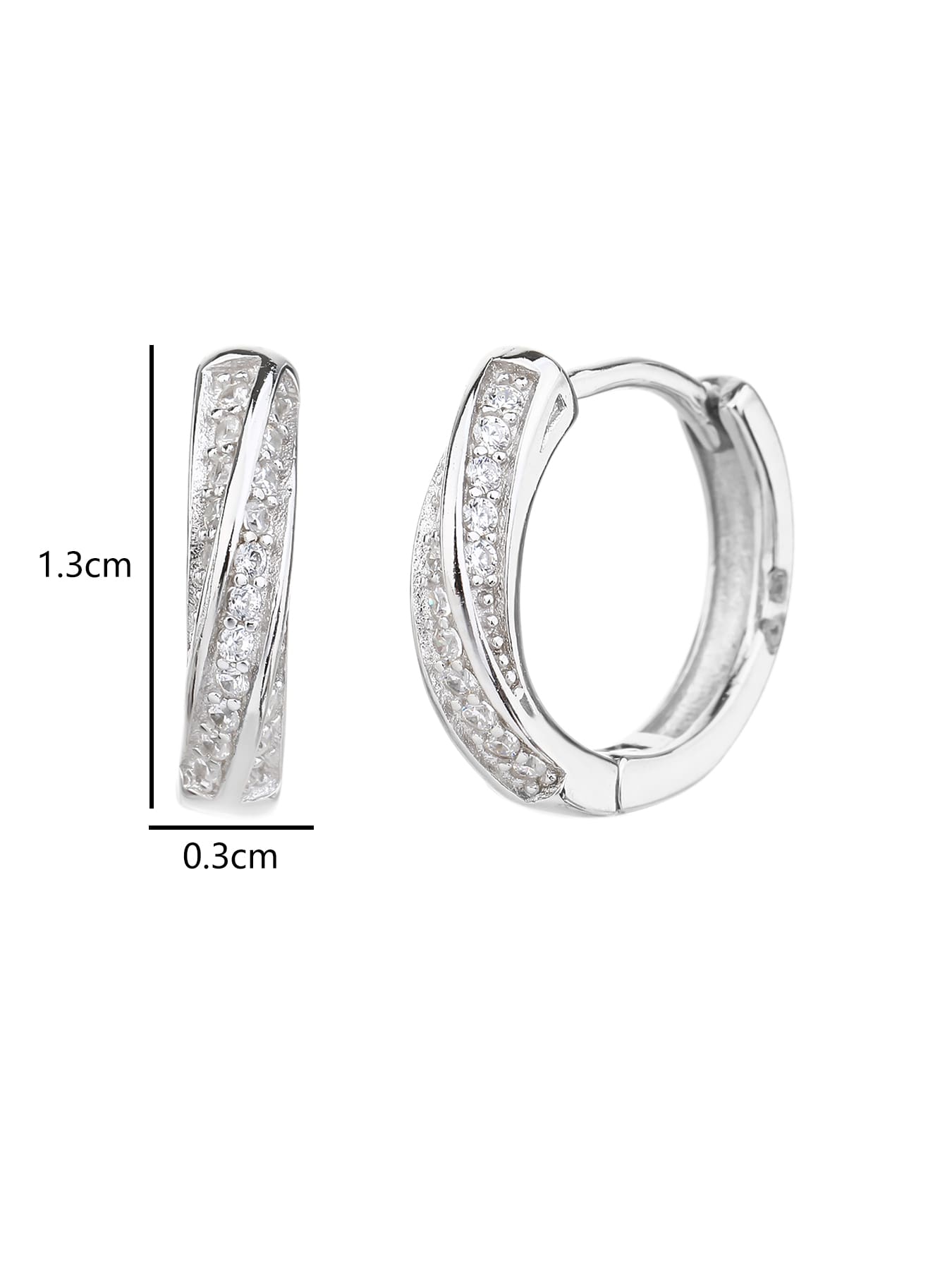 Zirconia stone round earrings