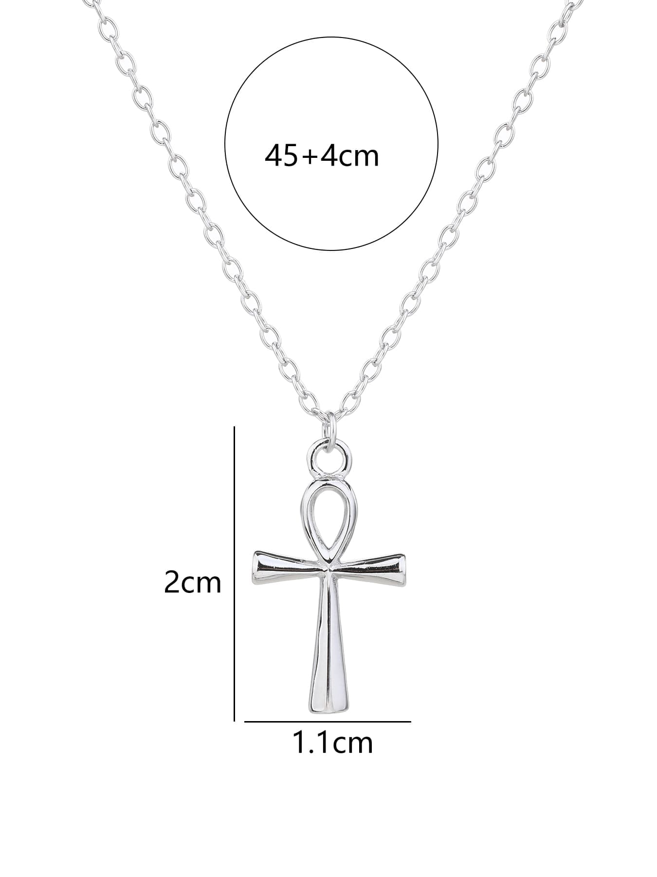Silver Ankh cross necklace