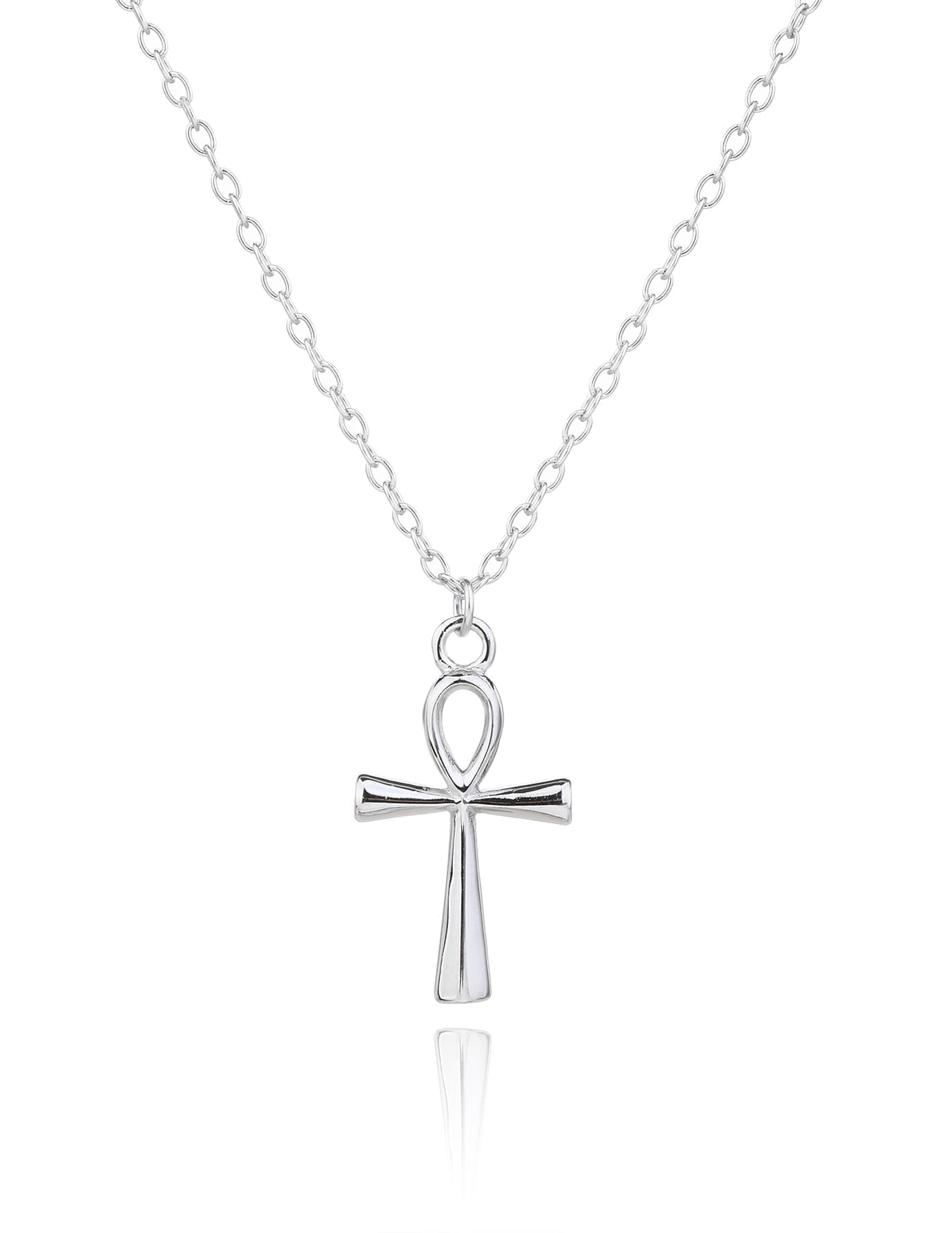 Silver Ankh cross necklace