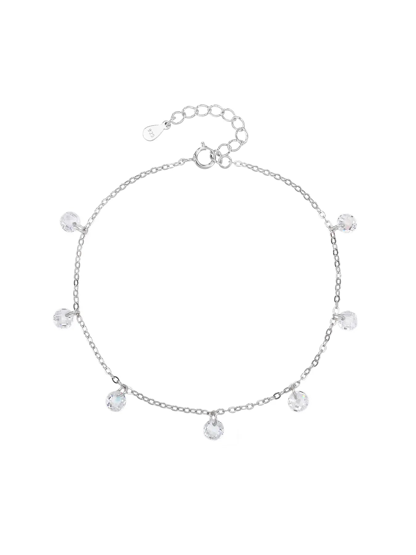 Silver clear cubic zirconia stone bracelet