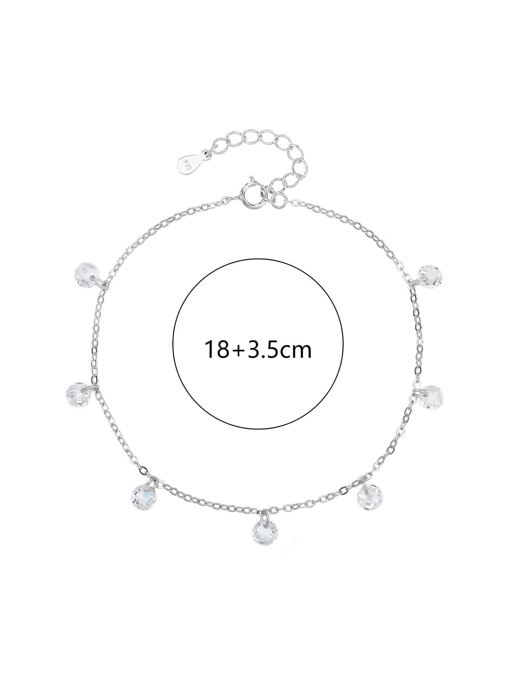 clear cubic zirconia stone bracelet in hallmarked, rhodium-plated 925 sterling silver – lifestyle view – DRESCHER Jewellery®