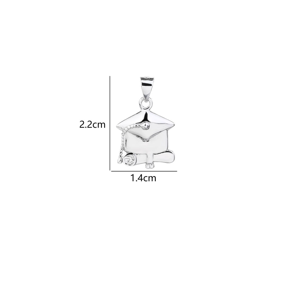 graduation medal in hallmarked, rhodium-plated 925 sterling silver – full product view – DRESCHER Jewellery®