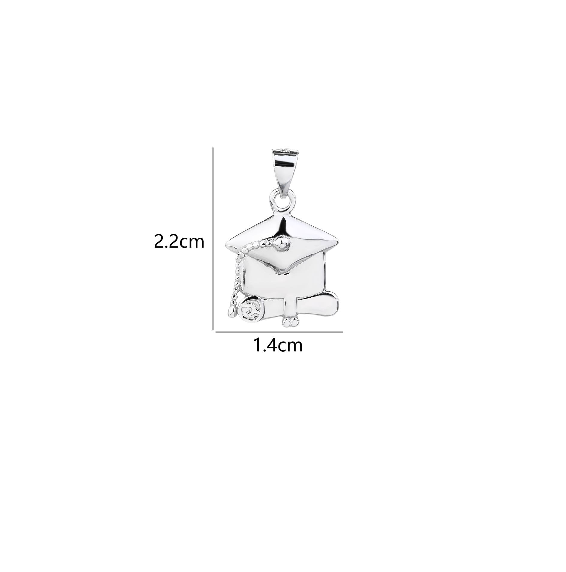 graduation medal in hallmarked, rhodium-plated 925 sterling silver – full product view – DRESCHER Jewellery®