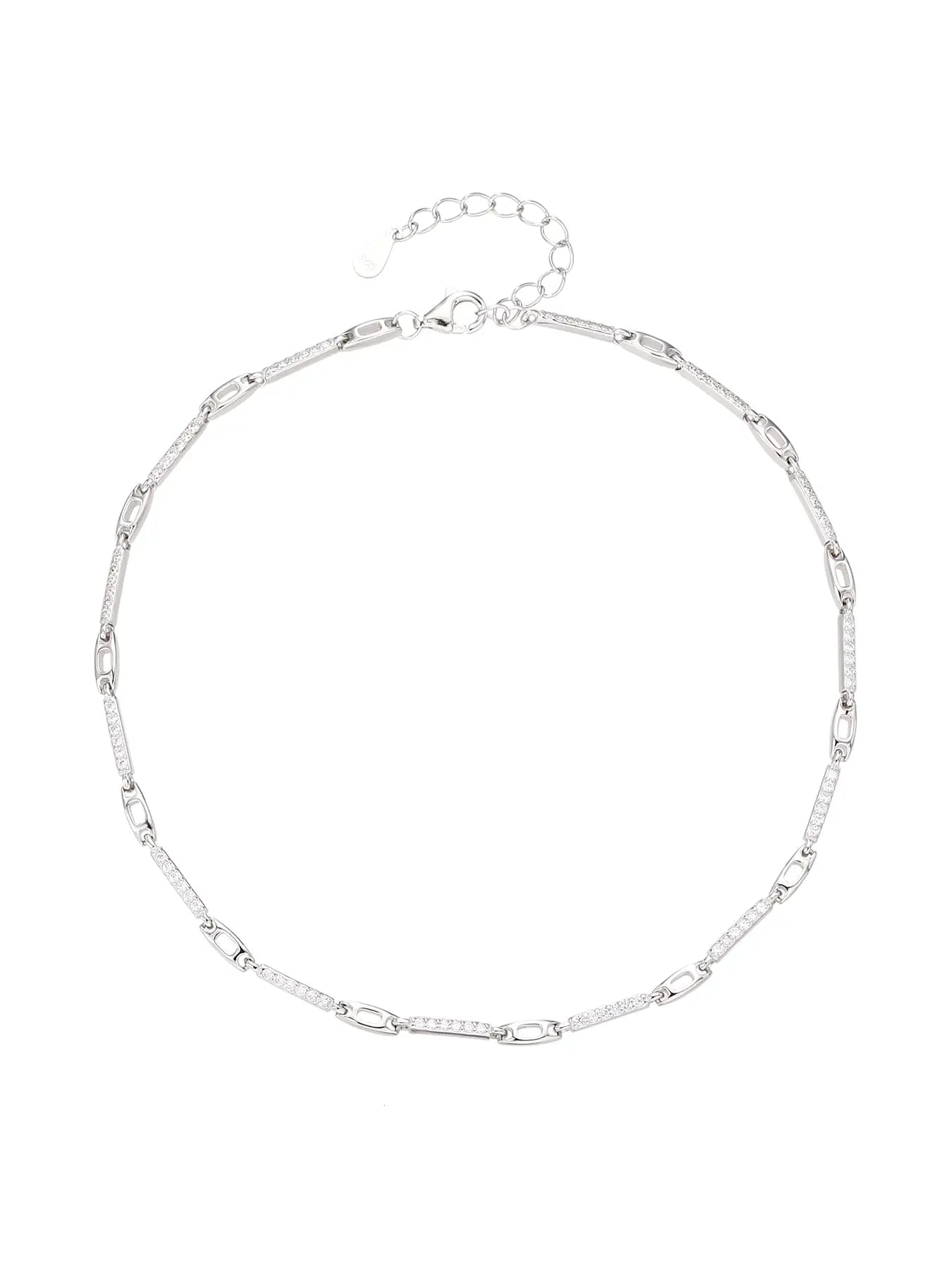 Silver anklet with zirconia decoration
