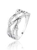Silver cubic zirconia multi-stone design ring