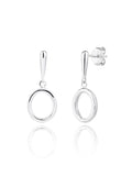 Silver design circle earrings