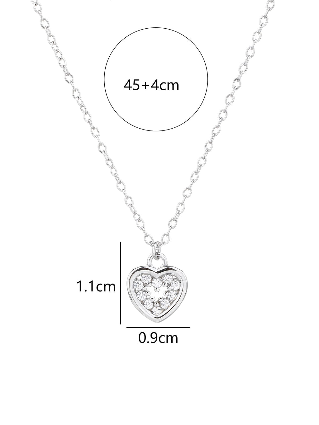 white stone heart necklace in hallmarked, rhodium-plated 925 sterling silver – lifestyle view – DRESCHER Jewellery®