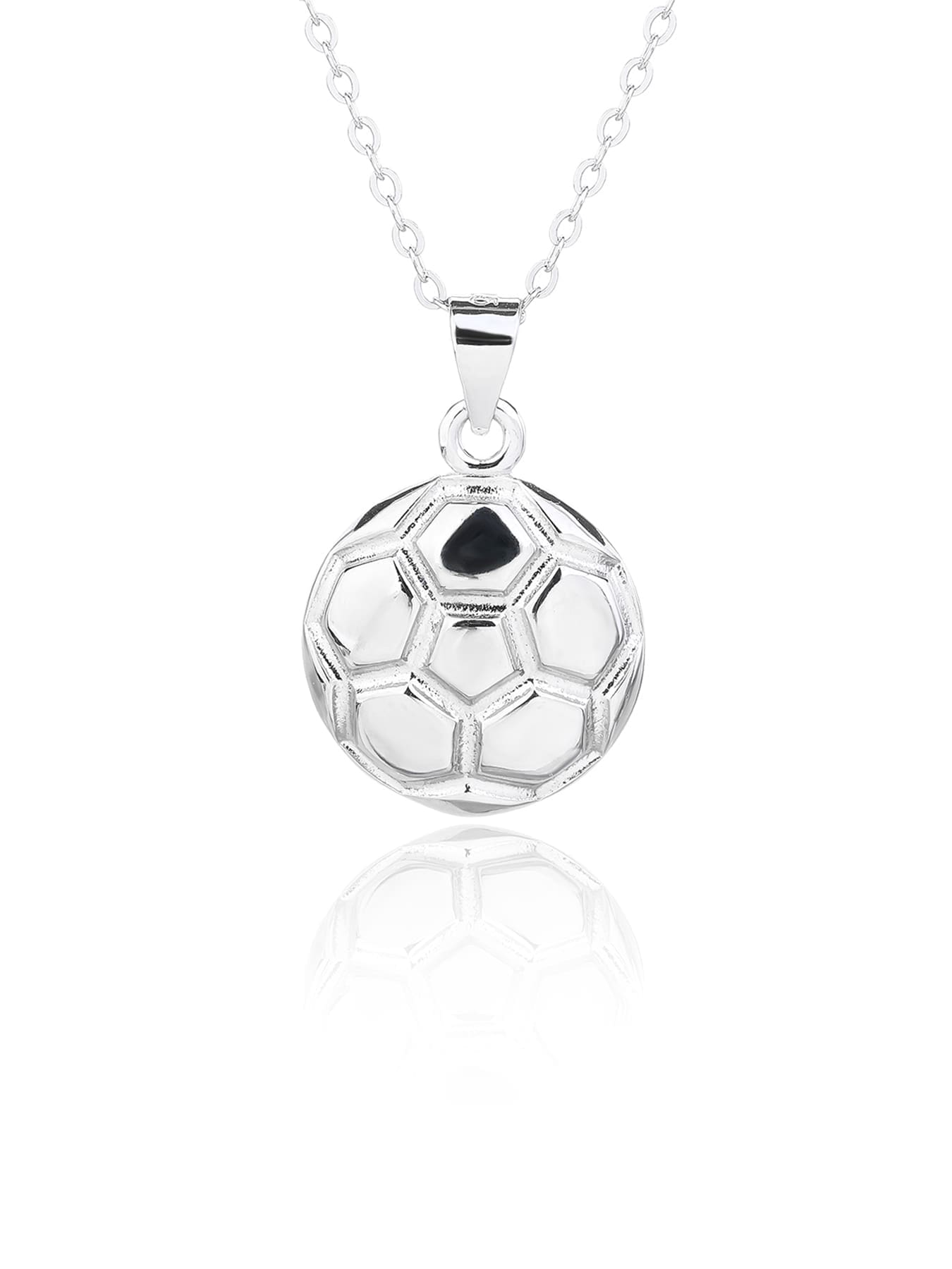 football wedge set in hallmarked, rhodium-plated 925 sterling silver – earrings front and side views – DRESCHER Jewellery®