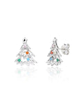 Silver earrings with Christmas tree shape