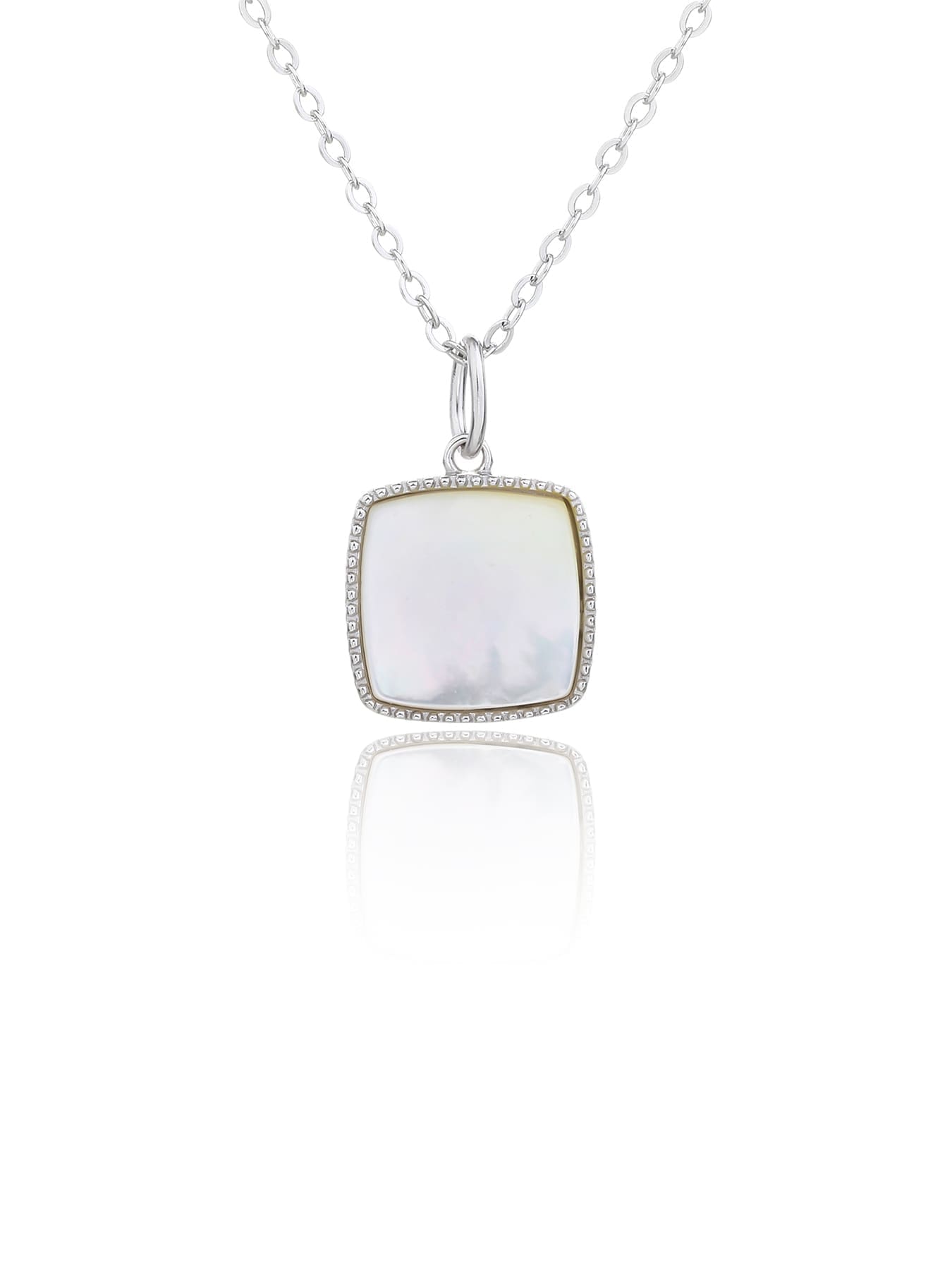 Rectangular pearl-bead jewellery set, crafted with hallmarked, rhodium-plated 925 sterling silver – earrings front and side views – DRESCHER Jewellery®