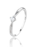 Silver ring with white cubic zirconia stones
