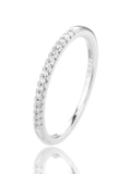 Silver ring with white cubic zirconia stones