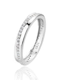 Silver hoop ring with cubic zirconia stones