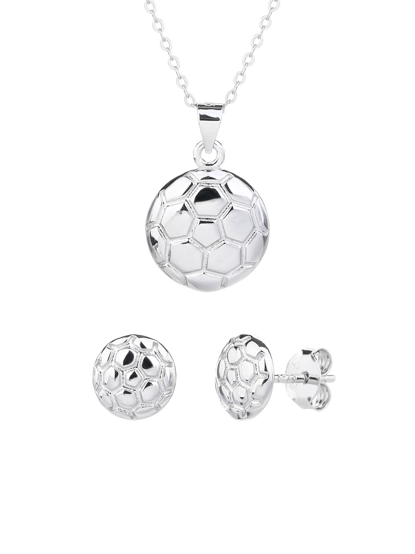 handball wedge set in hallmarked, rhodium-plated 925 sterling silver – alternate front set view – DRESCHER Jewellery®