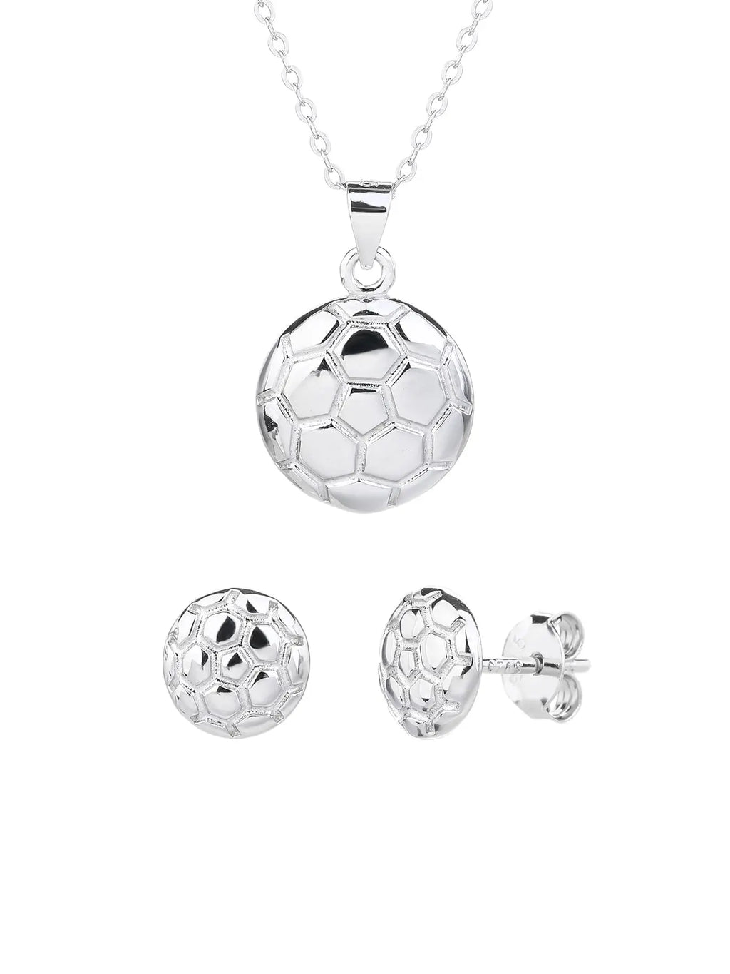 handball wedge set in hallmarked, rhodium-plated 925 sterling silver – front set view – DRESCHER Jewellery®