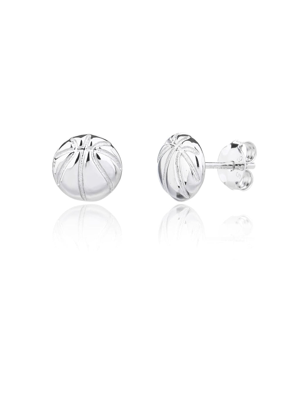 basketball wedge set in hallmarked, rhodium-plated 925 sterling silver – pendant front view – DRESCHER Jewellery®