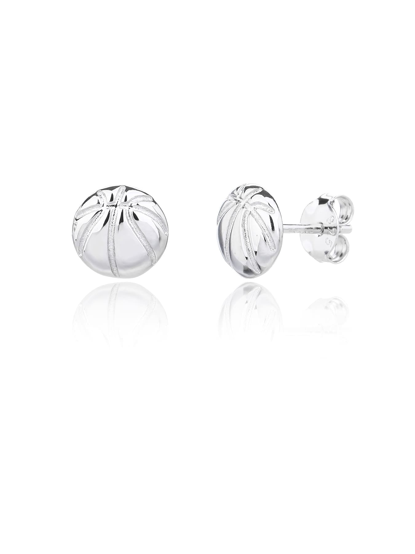 basketball wedge set in hallmarked, rhodium-plated 925 sterling silver – pendant front view – DRESCHER Jewellery®
