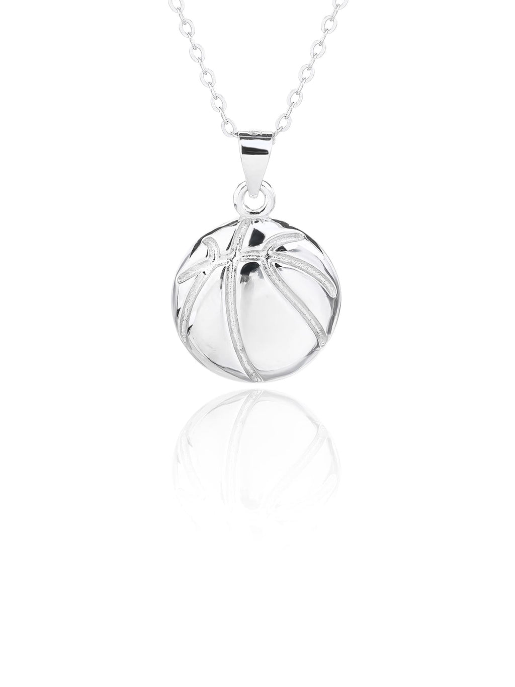 basketball wedge set in hallmarked, rhodium-plated 925 sterling silver – earrings front and side views – DRESCHER Jewellery®