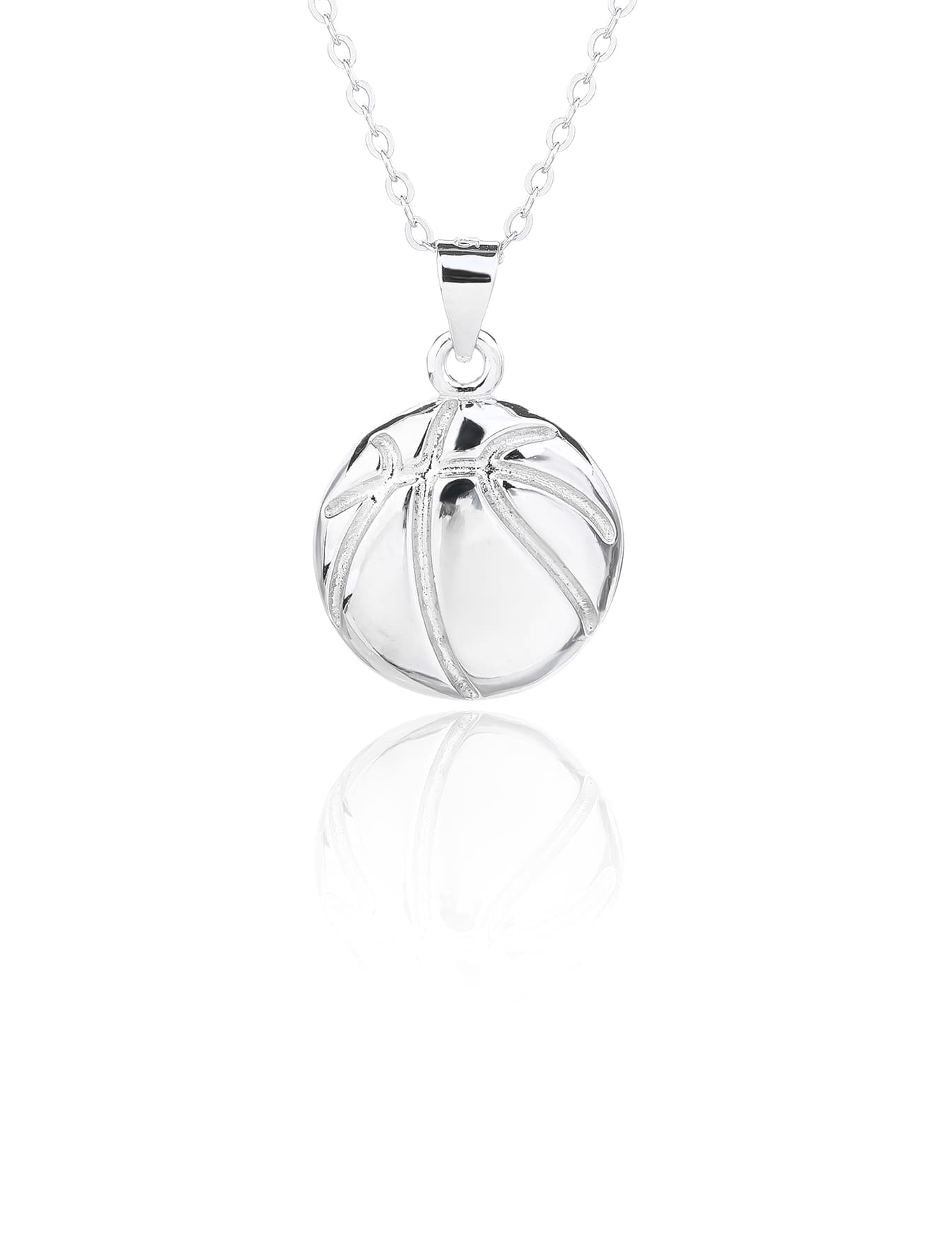 basketball wedge set in hallmarked, rhodium-plated 925 sterling silver – earrings front and side views – DRESCHER Jewellery®