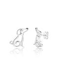 Silver doggie stud earrings