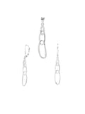 Silver chain eye set with white stones